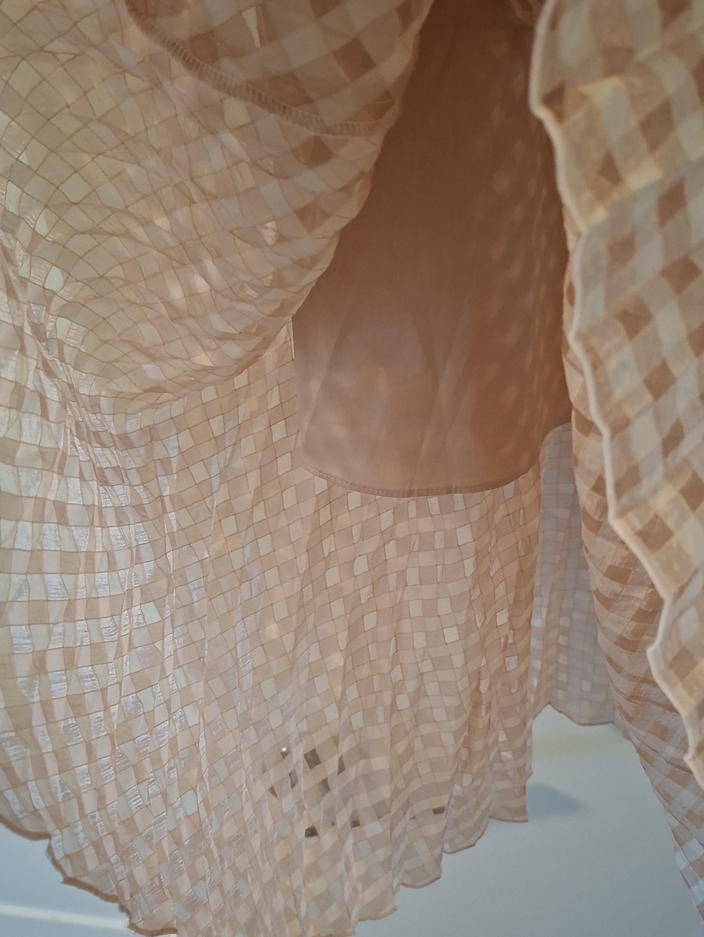 Tibi Silk Baby/Powder Pink Pleated/Plisse Plaid/Check Circle Skirt (Size 2) - Picture 5 of 7